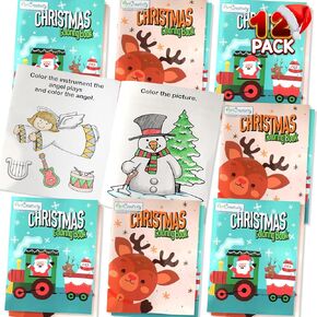 ArtCreativity Christmas Coloring Books for Kids (Bulk), Pack of 12, 8.25 Inch x 11 Inch Big Booklets, Fun Christmas Treats Prizes, Favor Bag Fillers, Birthday Party Supplies, Art Gifts for Kids
