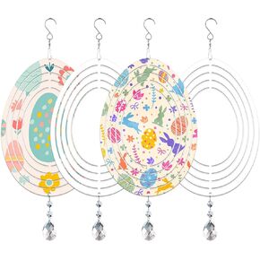 Sublimation Wind Spinner Blanks 4 Pack Wind Spinners Sublimation Blanks Hanging Wind Spinner 3D Metal Aluminum Kinetic Sculpture for Yard Garden Indoor Outdoor Porch Decoration(Pumpkin)