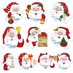 60 Pcs from Santa Tag Stickers Christmas Gift Name Labels for Holiday Festive Gift Wrapping Party Favors