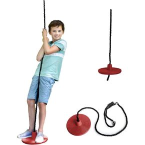 Squirrel Products Heavy Duty Plastic Tree Swing - Disc Rope Swing with Leg Protectors - Additions & Replacements - Outdoor Play Equipment - Blue