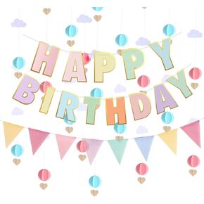 Pre-Strung Happy Birthday Banner,Rose Gold Glowing Birthday Sign, Perfect Happy Birthday Decorations, Happy Birthday Banner with Lights