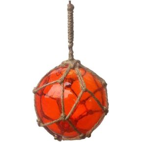 Hampton Nautical Amber Japanese Glass Ball Fishing Float with White Netting Decoration 12" in Saudi Arabia