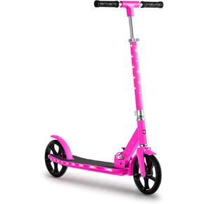 Jetson Jupiter Jumbo Teen 2-Wheel Kick Scooter, Includes LED Lights on Stem And Deck, 7 Preprogrammed Light Patterns, Sturdy Wide Deck, Rear Brake, Easy-Folding Mechanism, Ages 8+ Black