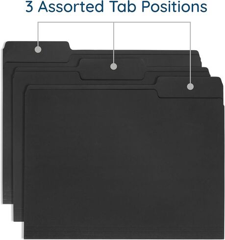 Blue Summit Supplies 100 White File Folders, 1/3 Cut Tab with Assorted Positions, Letter Size, Great for Organizing and Easy File Storage, 100 Pack in Saudi Arabia