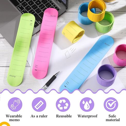 Gemscream 24 Pcs Silicone Memo Wrist Band Nurse Notepad Silicone Reminder Bracelet Waterproof Silicone Slap Bracelet Erasable Wearable to Do List Bracelet Nursing Supplies for Nurses Memo Wristband in Saudi Arabia