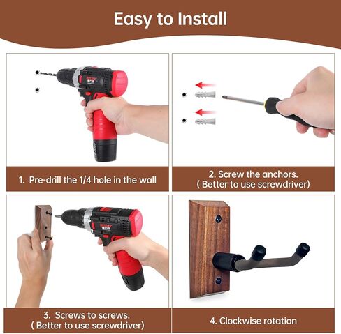 شماعة تثبيت على الحائط من القيثارة، حامل شماعات القيثارة لحفلات القيثارة والأناناس سوبرانو تينور الباريتون والمندولين والبانجو، خشب الجوز الأسود الصلب القيثارة عرض خطاف للمنزل والاستوديو والحفلات الموسيقية. in Kuwait