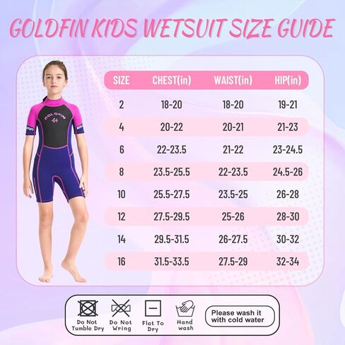 Goldfin Kids Wetsuit, 3mm Shorty Wetsuits for Boys Girls Neoprene Wet Suits Keep Warm in Cold Water Surfing Swimming Snorkeling Diving in Kuwait