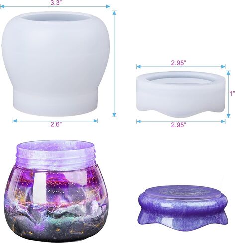 LET'S RESIN Jar Resin Molds Silicone, Mushroom Resin Jar Mold with Lid, Silicone Molds for Epoxy Resin, Epoxy Molds Silicone for Christmas Gifts, Storage Container, Candle Holder, Candy Jar in Saudi Arabia
