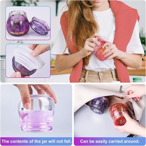 LET'S RESIN Jar Resin Molds Silicone, Mushroom Resin Jar Mold with Lid, Silicone Molds for Epoxy Resin, Epoxy Molds Silicone for Christmas Gifts, Storage Container, Candle Holder, Candy Jar in Saudi Arabia