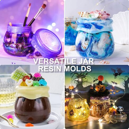 LET'S RESIN Jar Resin Molds Silicone, Mushroom Resin Jar Mold with Lid, Silicone Molds for Epoxy Resin, Epoxy Molds Silicone for Christmas Gifts, Storage Container, Candle Holder, Candy Jar in Saudi Arabia