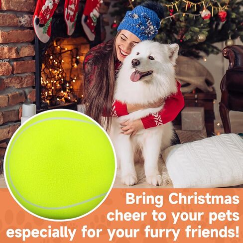 QDAN Giant Large Tennis Ball for Dogs: 9.5" Big Ball for Dogs for Outdoor Play, Big Tennis Ball Dog Toy, Dog Tennis Ball for Small Medium Large Dog, Yellow in Kuwait