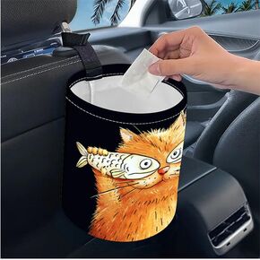 1pc Printed Car Trash Can, Kitchen Camping Trash Can,Waterproof Trash Can, Women's Car Accessories, Car Seat Back Use Car Interior Accessory Storage Bag Collapsible Trash Container (Dog's paw)