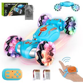 VANLINNY Gesture Sensing RC Stunt Car with Light and Music,Drift Hand Controlled Remote Control Twist Cars Toys for 8-12 yr Boys Girls,4WD 2.4GHz Monster Truck 360° Flips/Spray,Xmas Gift for Kids.