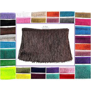 Beautiful 10 Yards of 6"" Long Chainette Fringe Tassel Thread Yarn Trim Fringe Sewing, Dance Costumes, Drapery, Lamp Shades-Wine Burgundy Red