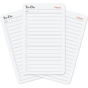 Notsu To Do List Grid Index Cards 3x5 | 50 Task Planner Vertical Notecards
