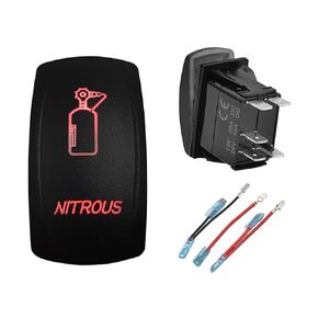 12V 24V RED Backlit 2X4 4X4 Rocker Switch with Wires 5 PIN ON-Off All Wheel Drive Switches for Car Automotive Truck Chevy Jeep ATV UTV RZR