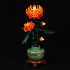 LED Lighting Kit Compatible with Lego Icons Poinsettia Flower Décor, Creative Light Set Compatible with Lego 10370 (No Lego Models)