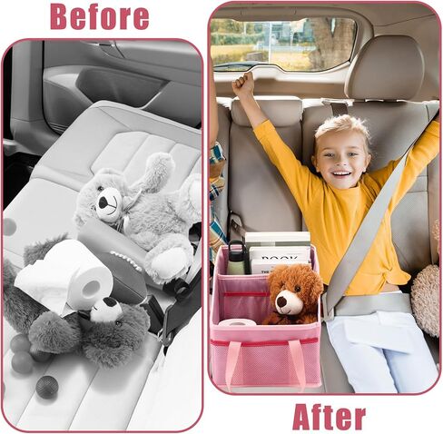 Honeydak Car Storage Organizer for Console Front/back Seat with Divide and Multi-pockets Automotive Car Caddy Organizer for SUV, Truck Foldable Passenger Seat Organizer for Kids Adults Accessories in Saudi Arabia