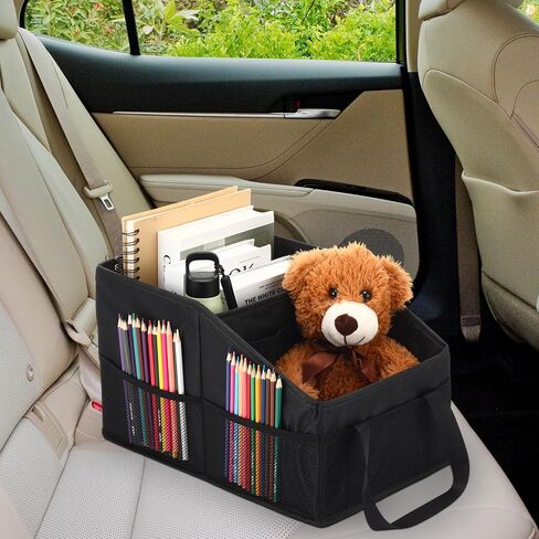 Honeydak Car Storage Organizer for Console Front/back Seat with Divide and Multi-pockets Automotive Car Caddy Organizer for SUV, Truck Foldable Passenger Seat Organizer for Kids Adults Accessories in Saudi Arabia