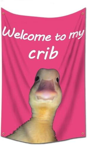 Fvieon Welcome to My Crib Tapestry 54x36 Inches Funny Tapestry for Room Durable Man Cave Wall Flag with Brass Grommets for College Dorm Room Decor,Outdoor in Saudi Arabia