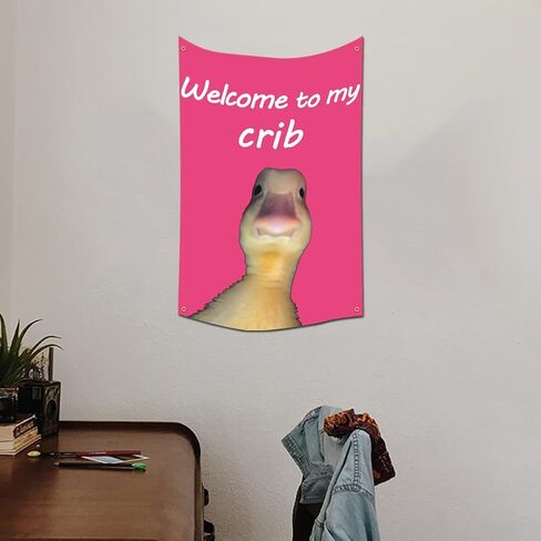 Fvieon Welcome to My Crib Tapestry 54x36 Inches Funny Tapestry for Room Durable Man Cave Wall Flag with Brass Grommets for College Dorm Room Decor,Outdoor in Saudi Arabia