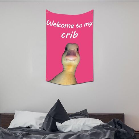 Fvieon Welcome to My Crib Tapestry 54x36 Inches Funny Tapestry for Room Durable Man Cave Wall Flag with Brass Grommets for College Dorm Room Decor,Outdoor in Saudi Arabia