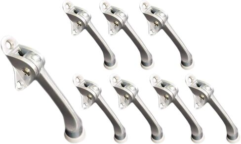 QCAA Heavy Duty Kickdown Door Stopper, 5", Zinc Die Cast, Satin Chrome, 1 Pack, Made in Taiwan in Saudi Arabia