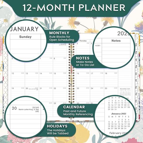 Youthamazing Planner 2024-2025 - JULY 2024 - JUNE 2025, 8" x 10", Planner 2024-2025 Weekly and Monthly, 2024-2025 Academic Planner Spiral Bound in Saudi Arabia
