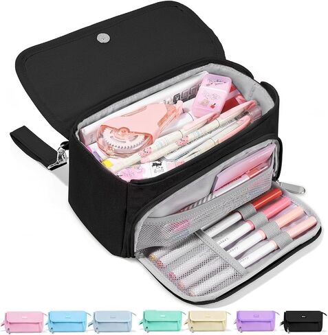 Sooez Super Large Pencil Case, Big Capacity Pencil Bag with 3 Compartments in Kuwait