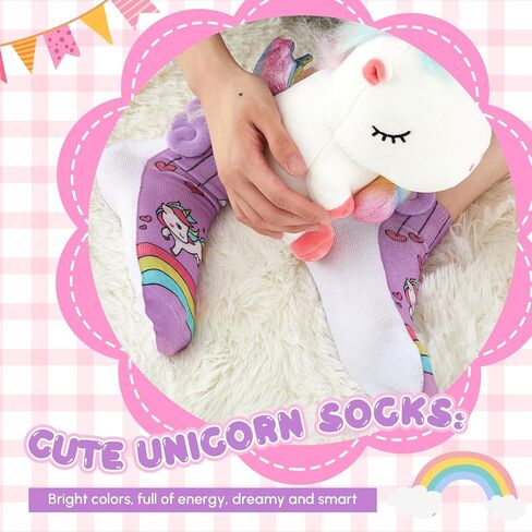 Tarpop 2 Pairs Halloween Unicorn Socks for Girls Crazy No Show Socks with Wings Crazy Novelty Adorable Kids Ankle Socks for Girls Holiday Party Gift in Saudi Arabia