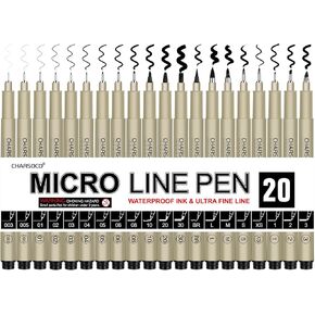 01 Micro Pen, Fine Point Pen with 36 Colors, Waterproof Archival Ink, 0.25mm Fineliner Ink Pens for Artist Illustration, Sketching, Anime, Manga, Technical Drawing and Scrapbooking
