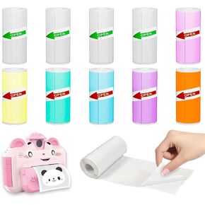 20 Roll Mini Thermal Printer Sticker Paper 57 x 25 mm Self Adhesive Thermal Paper Printable Sticker Paper Mini Pocket Printer Sticker Paper for Most Kids Instant Camera Photo Journal Notes Memo