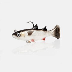 Savage Gear Pulse Tail Mullet RTF Fishing Bait, 1 1/3 oz, White, Realistic Contours & Movement, Durable Construction, Heavy-Duty Fishing Hook, Built-in Rattle