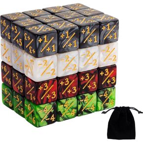 مجموعة 48 قطعة من النرد MTG +1/+1 Life Counters Marble Plus One Tokens Dice for Magic The Gathering، MTG، ملحقات ألعاب الطاولة، 4 ألوان