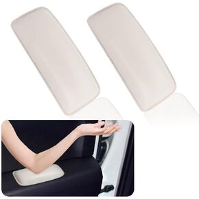 2PCS Car Knee Cushion,Black Soft Leather Car Door Armrest Pad for Knee Leg Elbow,Universal Car Center Console Cushion Pad Comfort Pillow for Automotive Interior Accessories