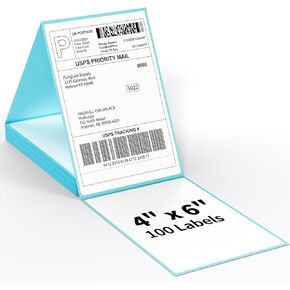Direct Thermal Shipping Labels - Pack of 500 4x6 Thermal Labels Fanfold - Perforated and Strong Adhesive