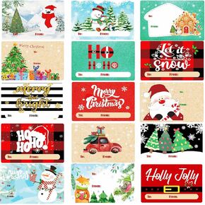 432pcs Christmas Gift Tags Stickers Christmas Gift Tags Self Adhesive Stickers, Gift Tags for Christmas Presents Christmas to from Stickers for Gifts Tag Stickers