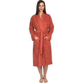 TowelSelections Women's Robe Turkish Cotton Soft Terry Kimono Bathrobe Small/Medium Pink Nectar