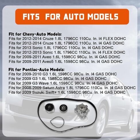 طقم حزام التوقيت يناسب Ford 2013-2016 Escape 1.6L، لـ 2014-2019 Fiesta 1.6L، لـ 2011-2019 Fiesta 1.6L، لـ 2013-2014 Fusion 1.6L، لـ 2014-2016 Transit Connect 1.6L أجزاء ما بعد البيع للمحرك in Kuwait
