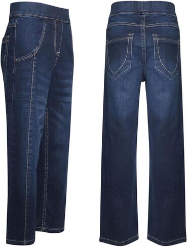 A2Z 4 أطفال بنات جينز جينز مريح قابل للتمدد سروال واسع من الأسفل - جينز JN36 أزرق متوسط ​​13-14 in Kuwait