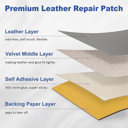 Leather Repair Patch, 3x60 Inch Self Adhesive Leather Repair Tape for Furniture, Durable PU Leather Repair Kit for Car Seat, Couch, Sofa, Chair - Litchi Grain (New Black) in Kuwait