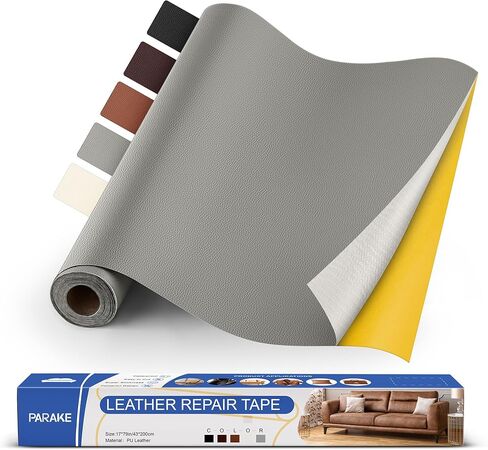Leather Repair Patch, 3x60 Inch Self Adhesive Leather Repair Tape for Furniture, Durable PU Leather Repair Kit for Car Seat, Couch, Sofa, Chair - Litchi Grain (New Black) in Kuwait