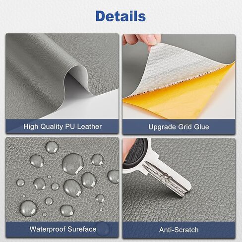 Leather Repair Patch, 3x60 Inch Self Adhesive Leather Repair Tape for Furniture, Durable PU Leather Repair Kit for Car Seat, Couch, Sofa, Chair - Litchi Grain (New Black) in Kuwait