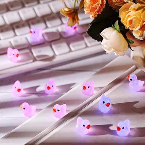 Tarpop 150 Pcs Luminous Tiny Ducks Miniature Duck Figures Micro Dollhouse Accessories Landscape Gardening Decoration Ornaments(Green) in Kuwait