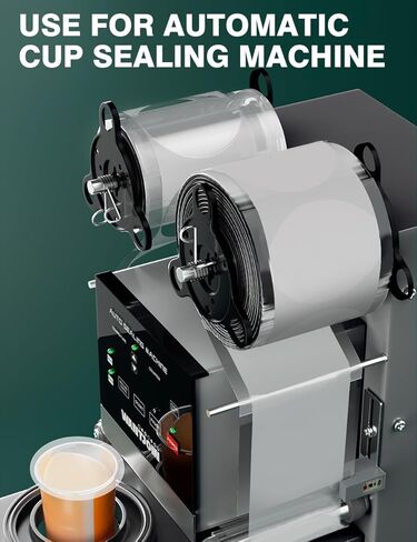 WantJoin 2 Rolls Cup Sealing Film, Pearl Cup Sealer Film 90-105 mm(3.5-3.7in） 6400 Cups for PP Plastic and Paper Cups, Tea Cup Sealing Film for Coffee Shop, Milk Tea Shop, Bar,White in Saudi Arabia