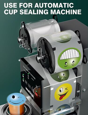 WantJoin 2 Rolls Cup Sealing Film, Pearl Cup Sealer Film 90-105 mm(3.5-3.7in） 6400 Cups for PP Plastic and Paper Cups, Tea Cup Sealing Film for Coffee Shop, Milk Tea Shop, Bar,White in Saudi Arabia