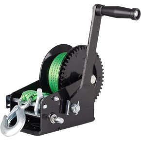 Trailer Boat Winch - 3500 lbs Heavy Duty Hand Crank Winch with 26 ft Polyester Strap, Crank Trailer Winch with Heavy Duty Hook for Boat Trailer Towing RV ATV Truck