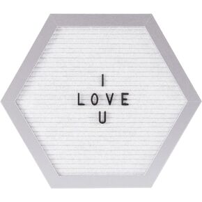 Melannco Felt Letter Board, Hexagonal, with Letters & Numbers, for Announcements, Pink & White