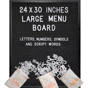 Large Letter Board 24x30 Inch, Large Felt Letter Board, Large Menu Board Letter, Letter Board Letter, Felt Board Large Message Board, Large Black Letter Board Sign, Changeable Letter Board Large