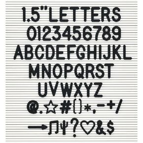1.5 Inch Letters for Felt Letter Boards (No Board Included),186 Pieces Including Big Letters, Numbers & Symbols for Changeable Message Boards, Letters Only (White)